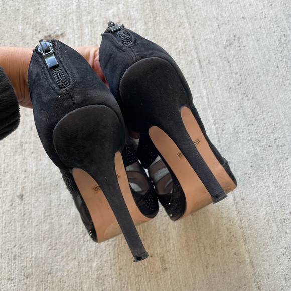 De Blossom Collection Glittery Heels Black High Bootie Shoes size 6.5 - Picture 4 of 12